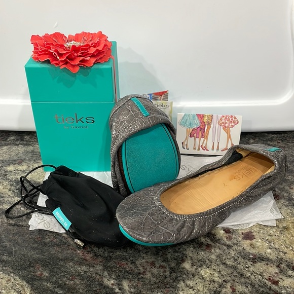 Tieks Shoes - Tieks | Slate Grey Croc